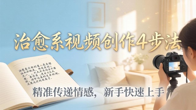 （18165期）治愈系视频创作4步法：从文案打磨到画面呈现，精准传递情感，新手快速上手出优质内容