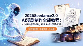 （18537期）2026Seedance2.0 AI制作全能教程：从小说创作到成片，批量生成全流程拆解