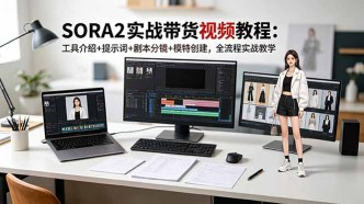 （18718期）SORA2实战带货视频教程：工具介绍+提示词+剧本分镜+模特创建，全流程实战教学