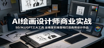 AI绘画设计师商业实战：SD/MJ/GPT三大工具，全维度实操落地打造商用设计作品