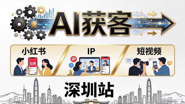 （18264期）2026AI获客大课深圳站：4月17日-19日3天2夜拆透小红书+IP+短视频，老板操盘手必来