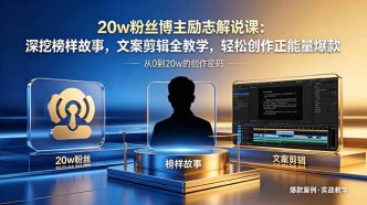 （18648期）20w粉丝博主励志解说课：深挖榜样故事，文案剪辑全教学，轻松创作正能量爆款