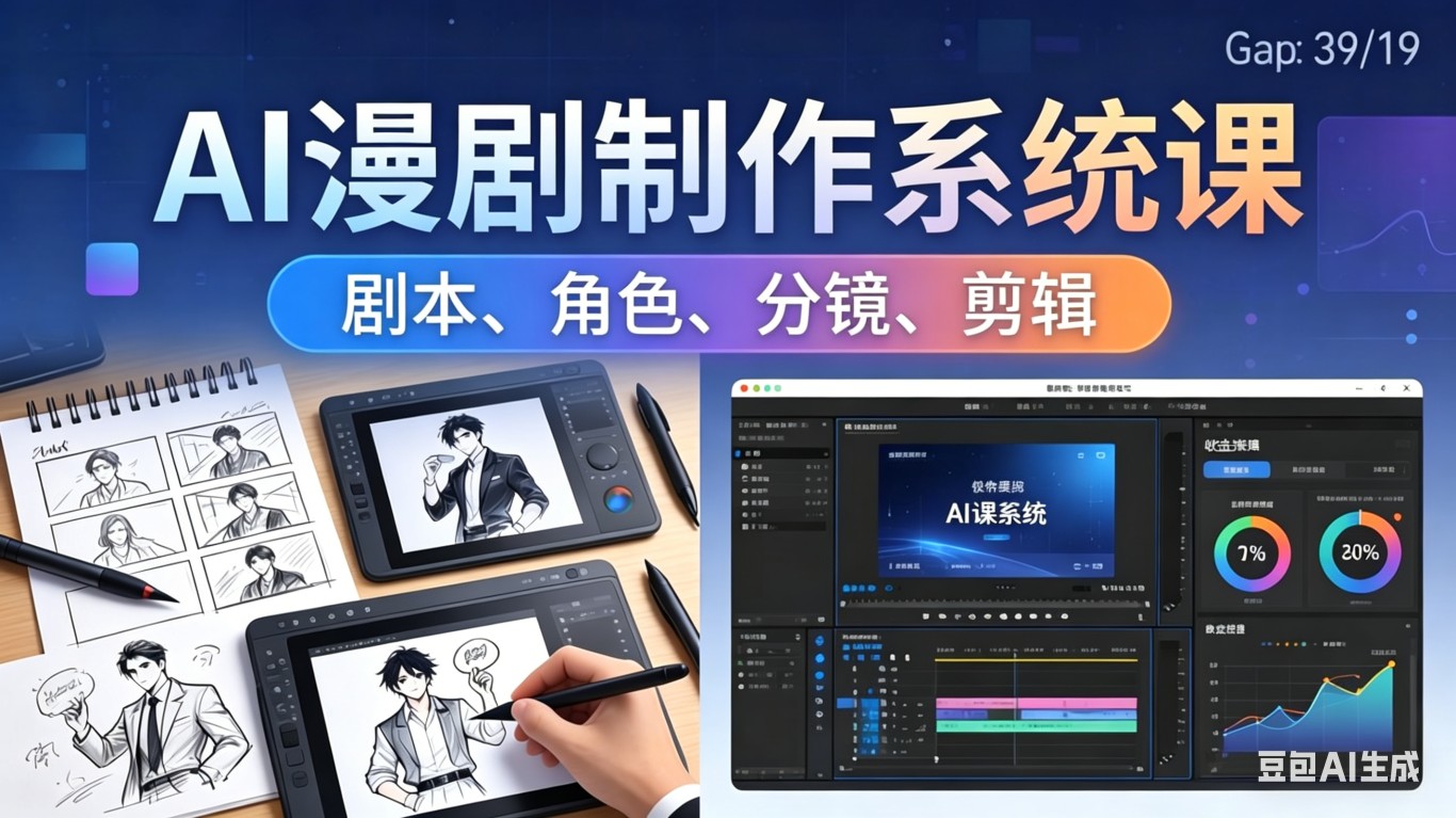 （18006期）AI漫剧制作系统课：0基础从0到1学会AI制作，掌握剧本、角色、分镜、剪辑全套技能，轻松做号变现