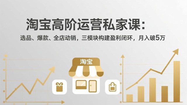 （18095期）淘宝高阶运营私家课（更新26年4月18）：选品、爆款、全店动销，三模块构建盈利闭环，月入破5万