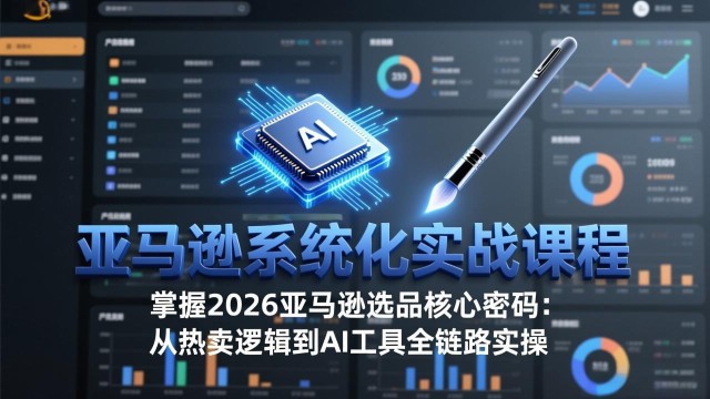 （17591期）亚马逊系统化实战课-更新3月：2026最新选品方法论，从热卖原因分析到AI作图，提升选品成功率